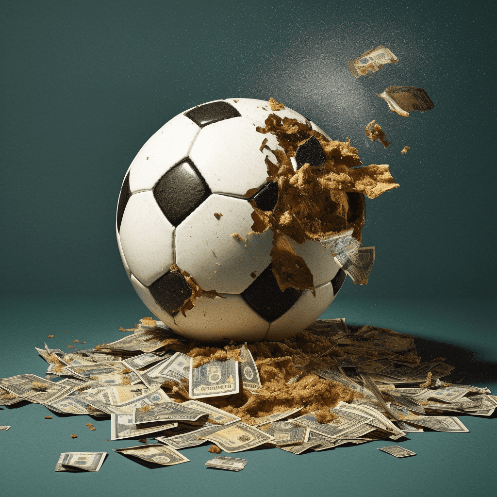 финансовые проблемы в спорте- порванный мяч и деньги